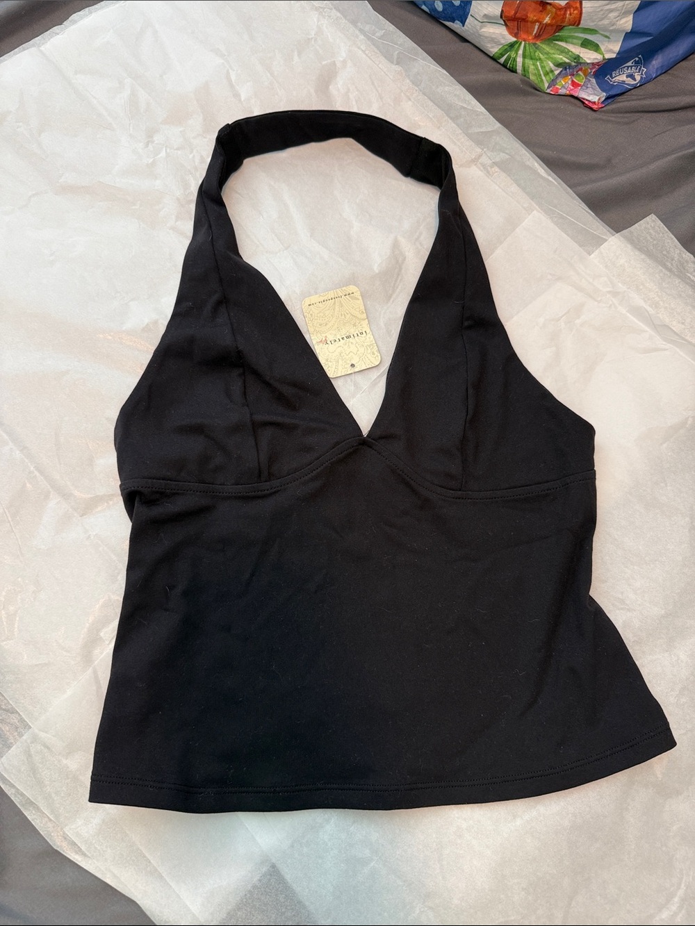 NWT Free People Women's Black Halter Camisole Top S